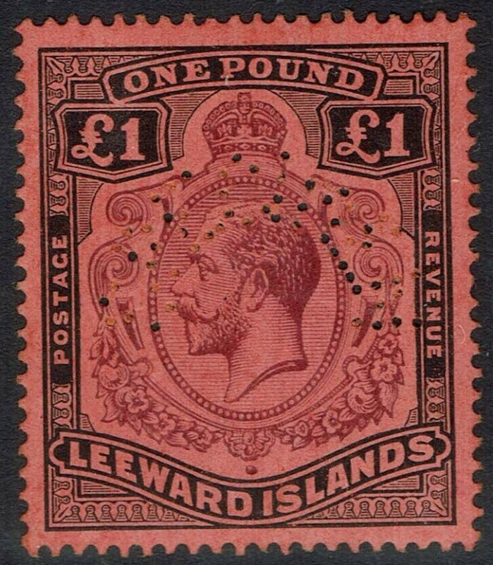 LEEWARD ISLANDS 1921 KGV SPECIMEN 1 POUND 
