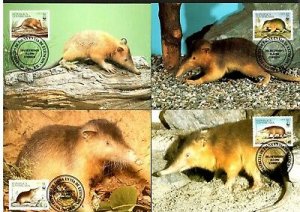 Dominican Republic 1994 WWF Solenodon Wildlife Animal Sc 1158 Set 4 Max Cards