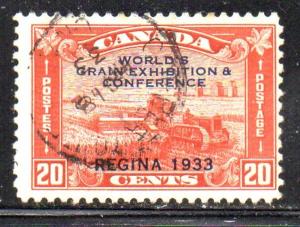 Canada Sc 203 1933 20c Grain Exhibition stamp used