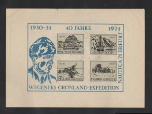 Germany Nautica Erfurt 1971 Wegners Gronland Expedition Commemorative -UPA1  