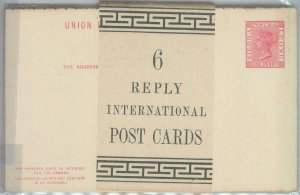 82642 - SIERRA LEONE -  STATIONERY CARD H & G # 3 block of 6 w/ ORIGINAL BAND!