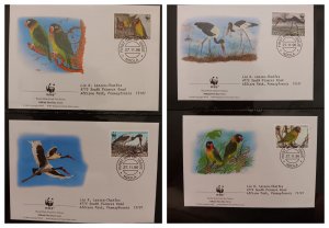 O) 1996 ZAMBIA, WORLD WILDLIFE FUND - WWF, BIRDS, SADDLE BILLED, BALCK CHEEKED,