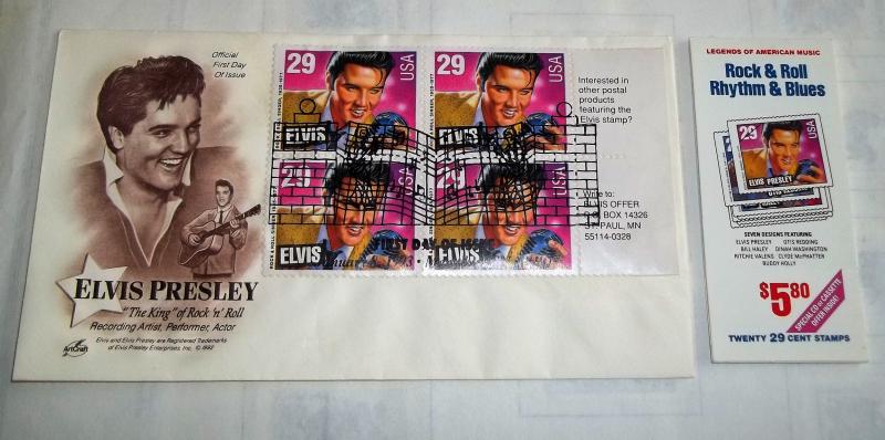 Elvis FDC and book of stamps