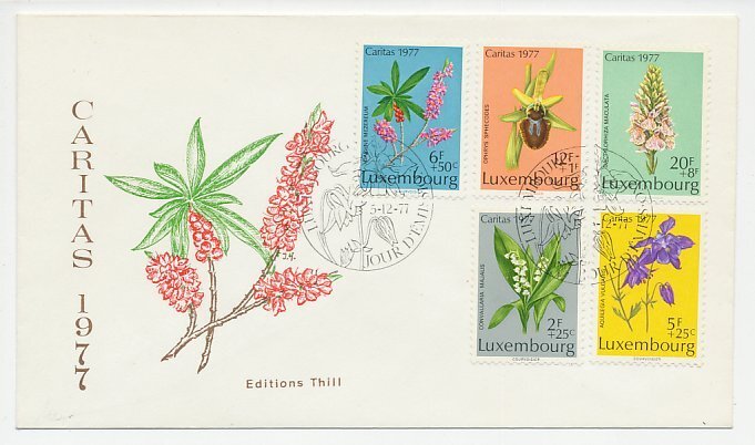 Cover / Postmark Luxembourg 1977 Flowers