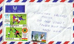 Ghana, Airmail, Sports, Plants