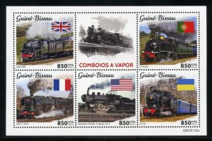 GUINEA BISSAU 2023  STEAM TRAINS SHEET MINT  NH