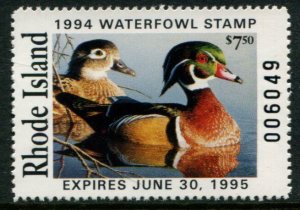 RI-6 US $7.50 Rhode Island Waterfowl Stamp, MNH