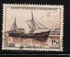 ST PIERRE & MIQUELON Scott # 350 Used - Fishing Trawler La Galantry