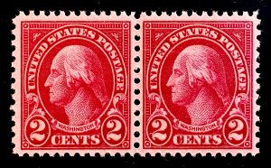 US #634 line pair MINT OG NH XF/Superb Post office fresh!