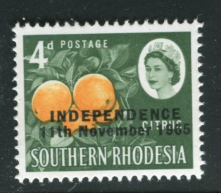 RHODESIA; 1965 Independence Optd. QEII Pictorial issue MINT MNH 4d. value