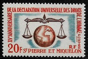 St Pierre & Miquelon #368 MNH Stamp - Declaration on Human Rights