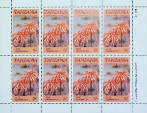 1986 Flowers of Tanzania Aloe Nersium Nymphaea MNH** Sheet X395-