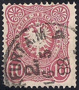 Germany #39 10 PF Imperial Eagle,Rose, used F