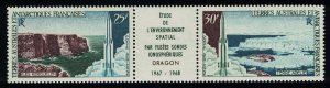 FSAT TAAF Launching of 'Dragon' Space Rockets Unfolded strip 1968 MNH