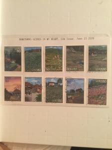 Japan Used 10 stamps Hometowns-scenes in my heart, 5th issue, June 23 2009