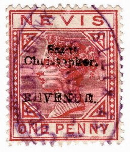 (I.B) St Christopher (Nevis) Revenue : Duty Stamp 1d