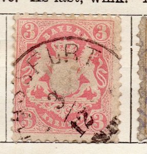 Bavaria 1870 Early Issue Fine Used 3pf. NW-98086