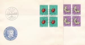 Switzerland 1952 Pro-Juventute Complete Blocks of Four First Day Covers  Pristin