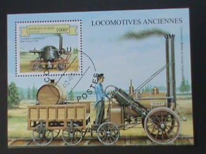 BENIN-1999-ANCIENT CLASSIC LOCOMOTIVES CTO MNH S/S SHEET VERY FINE