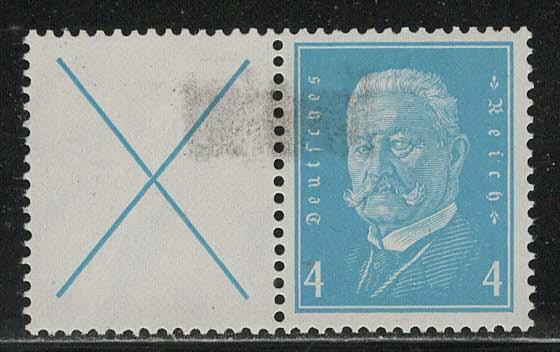 Germany Scott # 367, label X, mint hr, se-tenant, Mi# W26