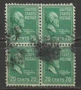 UNITED STATES PREXIE BLOCKS OF 4 USED 825 VFU V645