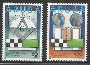 ARUBA  B43-B44  MINT HINGED,  SOLIDARITY