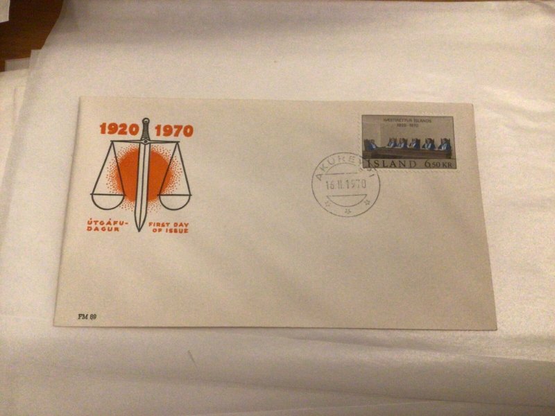 Iceland 1970 Supreme Court first day cover Ref 60443