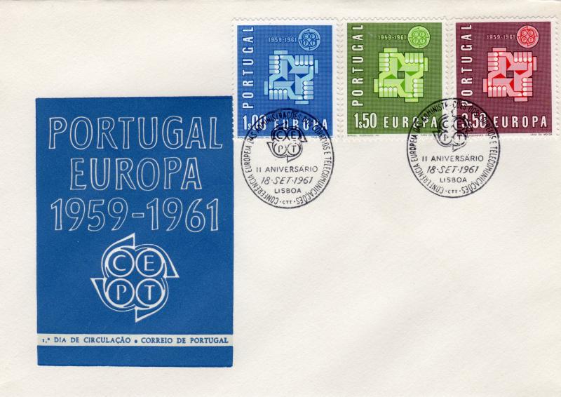 Portugal 1961 Sc#875/877 Europa CEPT '61 Clasped Hands F.D.C.