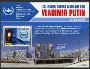 CHAD 2023 RUSSIA'S INVASION OF UKRAINE: PUTIN ARREST WARRANT S/SHEET MINT NH