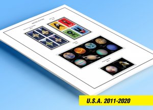 COLOR PRINTED U.S.A. 2011-2020 STAMP ALBUM PAGES (101 illustrated pages)