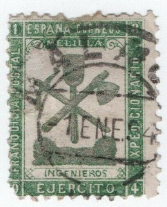 (I.B) Spain Colonial Postal : Melilla Military Post (Engineers)
