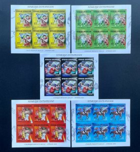 Stamps Full Set in Sheets Olympic Games Athens 2004 Central Africa Imperf.-