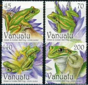 Vanuatu #1008-1011 Green & Golden Bell Frogs Reptile Postage Stamps 2011 Mint LH