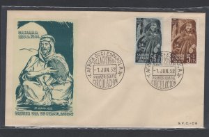 Spanish Sahara #B19-20 (1952 Child Welfare issue) on unaddressed cachet FDC