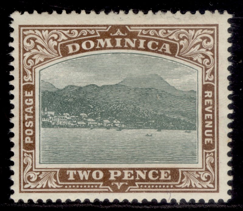 DOMINICA EDVII SG39, 2d green & brown, M MINT. Cat £15