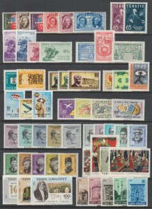 Turkey Sc 817/1831 MLH. 1939-1970 issues, 23 cplt sets, VF