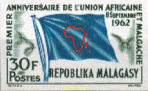 193330 MNH MADAGASCAR 1962 PRIMER ANIVERSARIO DE LA UNION AFRICANA