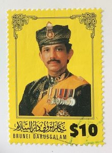 Brunei 1996 Scott 515 used - $10, Sultan Hassanal Bolkiah Mu'izzaddin Wa...