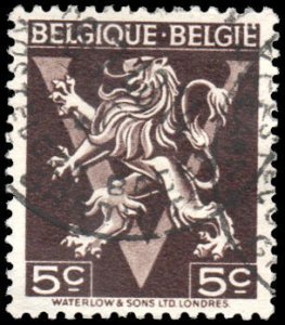 Belgium 322 - Used - 5c Lion Rampant (1944)