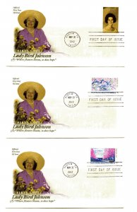 4716a-f Lady Bird Johnson set of six  ArtCraft, FDCs