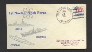 USS LONG BEACH CGN-9 1st NUCLEAR TASK FORCE - BECK CACHET