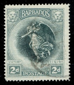 [mag074] BARBADOS 1920 SG#204a used A OF CA missing WMK ERROR cv:£500