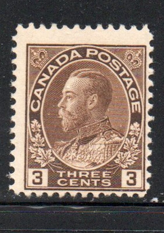 Canada Sc 108 1918 3c brown George V Admiral stamp mint