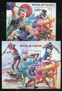 CLOSE-OUT SPECIALS TOGO 2011 ATHLETISM SHEET & SOUVENIR SHEET MINT NEVER HINGED