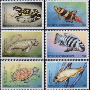 CENTRAL AFRICA 2001 - Scott# 1383-8 Wildlife Set of 6 NH