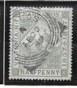 Barbados #82   1/2 p Victoria Jubilee Issue gray green   (U)  CV$0.75