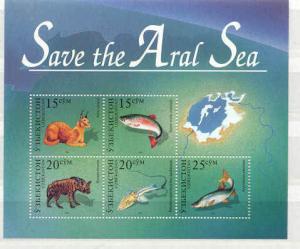 Uzbekistan 113 MNH s/s Animals(Aral sea)SCV3.50