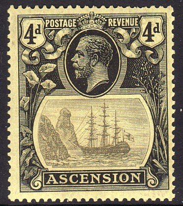 1924 Ascension King George V KGV 4p Seal of the Colony MLMH Sc# 15 CV: $60.00