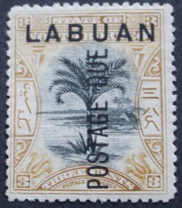 Labuan 1901 Three Cents Postage Due SG D2 mint