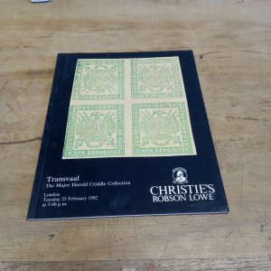 Transvaal stamp publication auction catalogue Christie's  Kriddle collection  